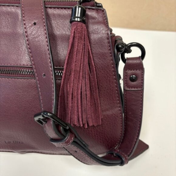 Ladiva Purple Leather & Suede Crossbody Bag - Picture 4 of 8